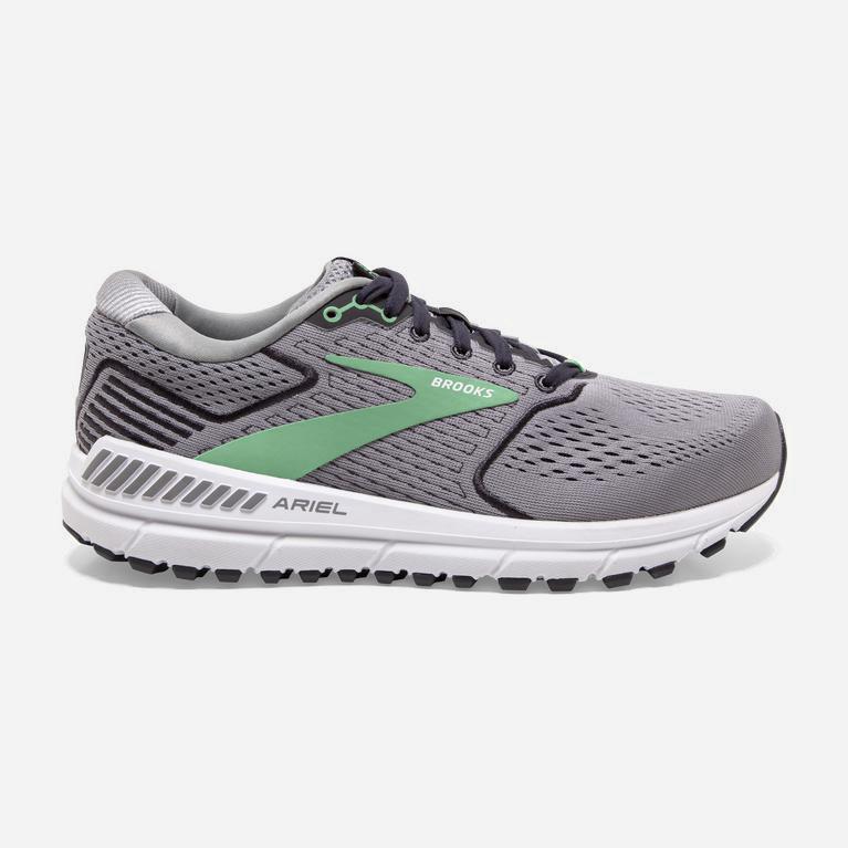 Brooks Ariel '20 Loopschoenen voor Dames Grijs/Zwart/Groen (GFZAJ-1859)